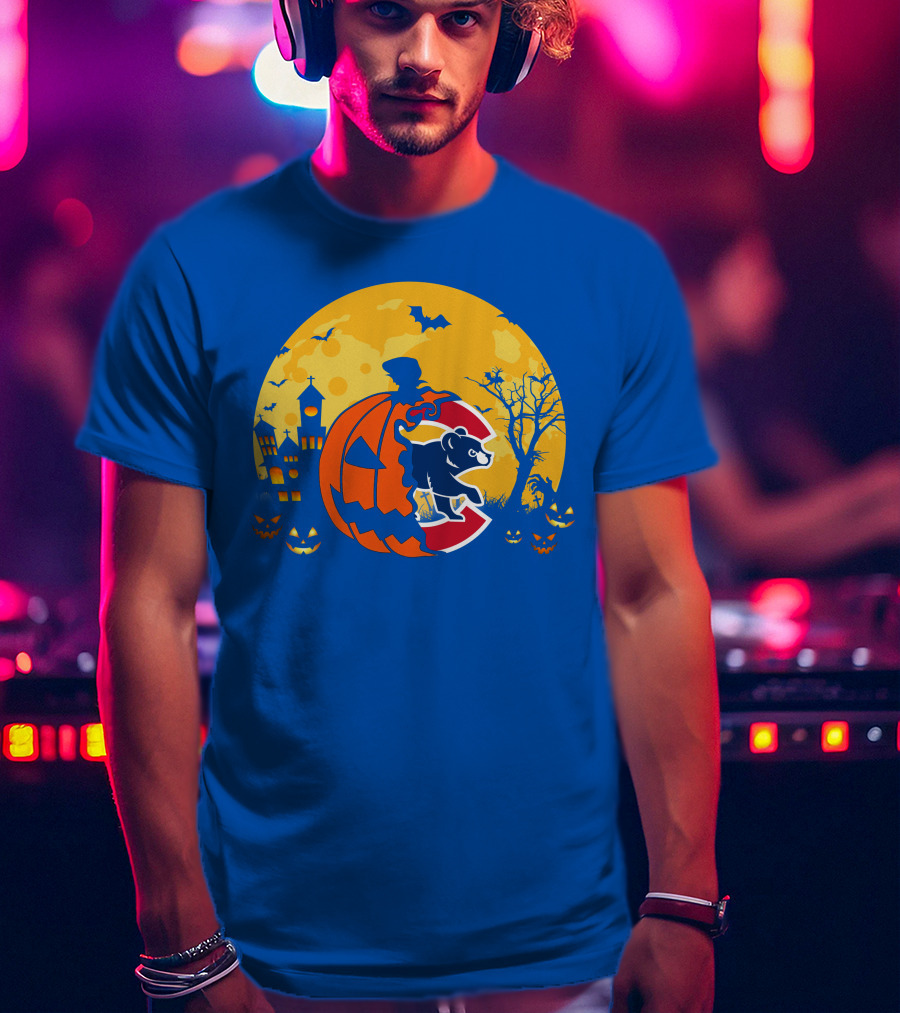 Chicago Cubs Halloween Full Moon T-Shirt
