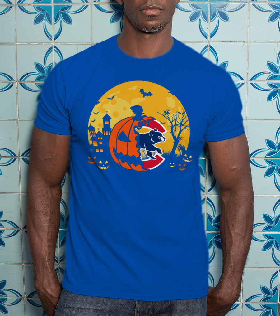 Chicago Cubs Halloween Full Moon T-Shirt
