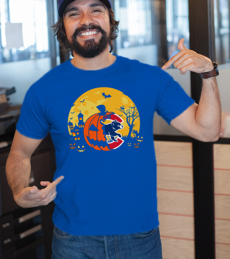 Chicago Cubs Halloween Full Moon T-Shirt