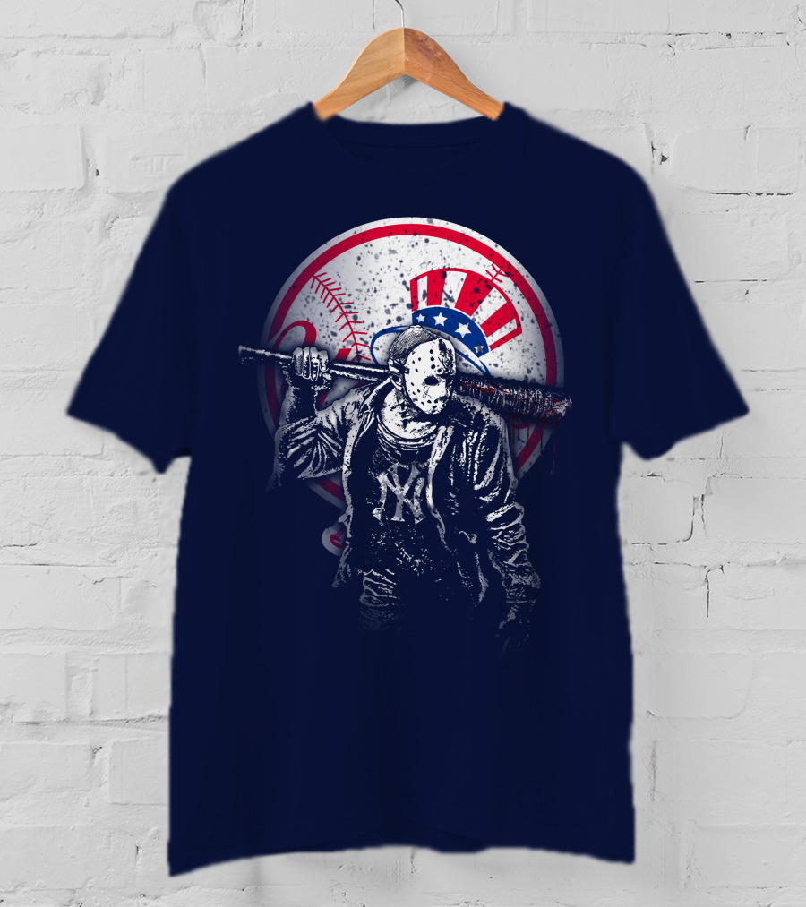 New York Baseball Icon With Mask And Bat T-Shirt