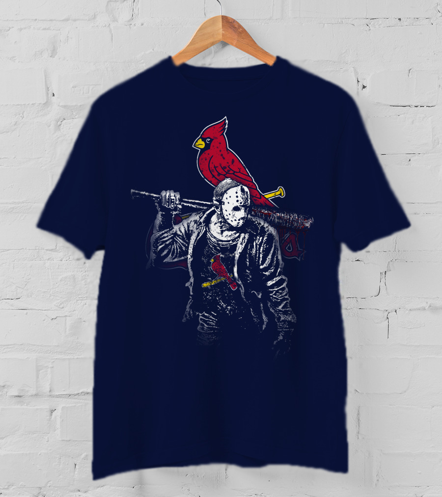 Cardinal Face Mask Bat T-Shirt