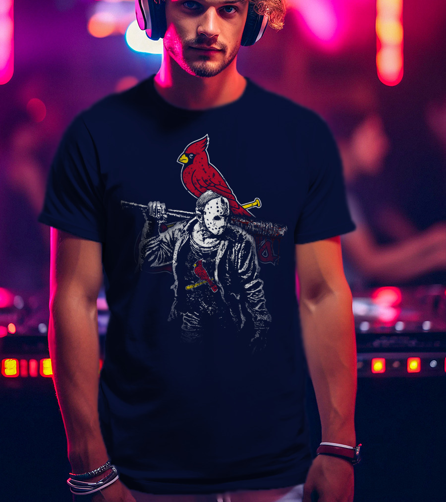 Cardinal Face Mask Bat T-Shirt