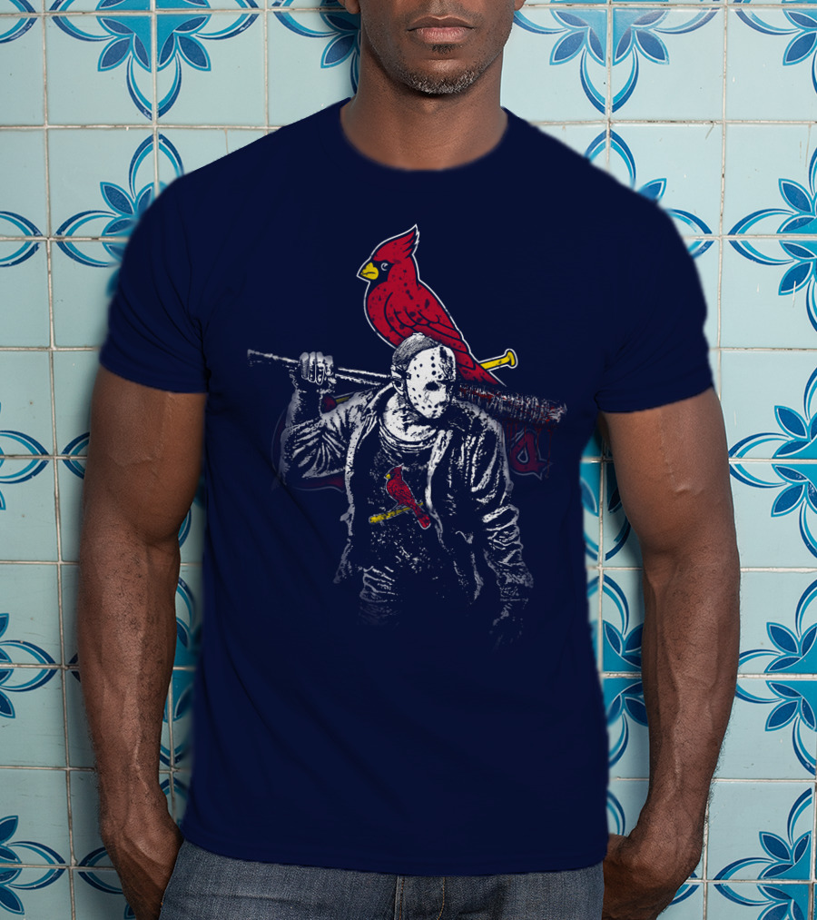 Cardinal Face Mask Bat T-Shirt