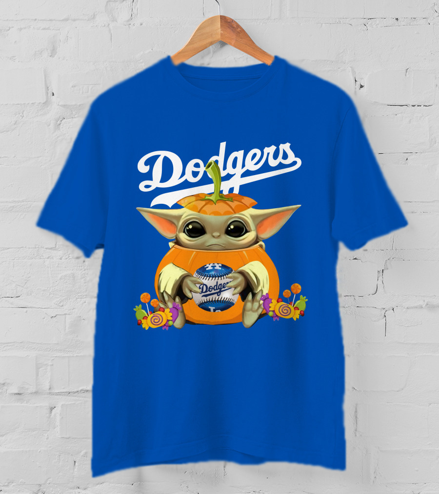 Dodgers Baby Yoda Pumpkin Halloween T-Shirt