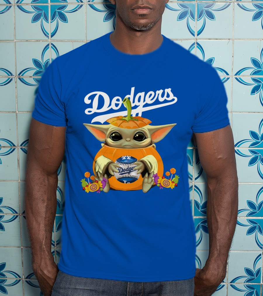 Dodgers Baby Yoda Pumpkin Halloween T-Shirt