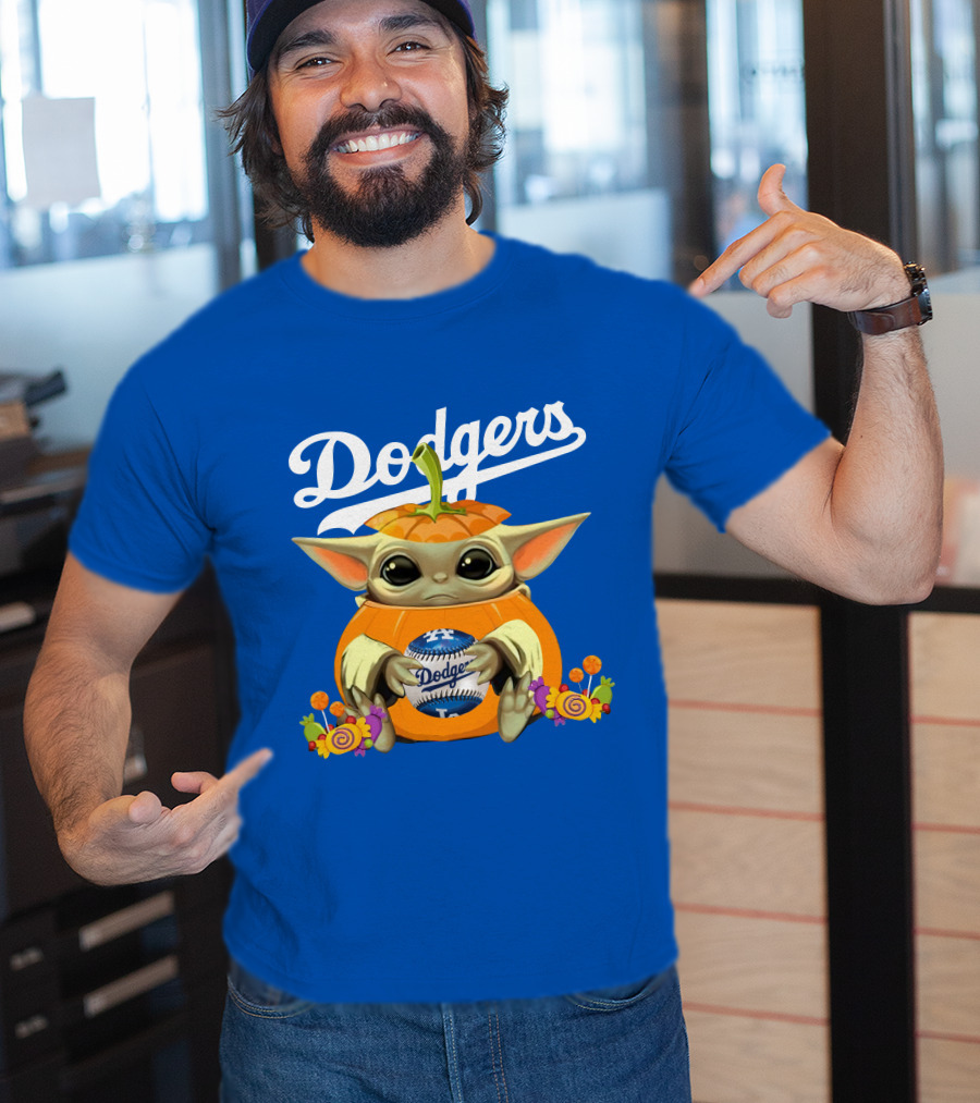 Dodgers Baby Yoda Pumpkin Halloween T-Shirt