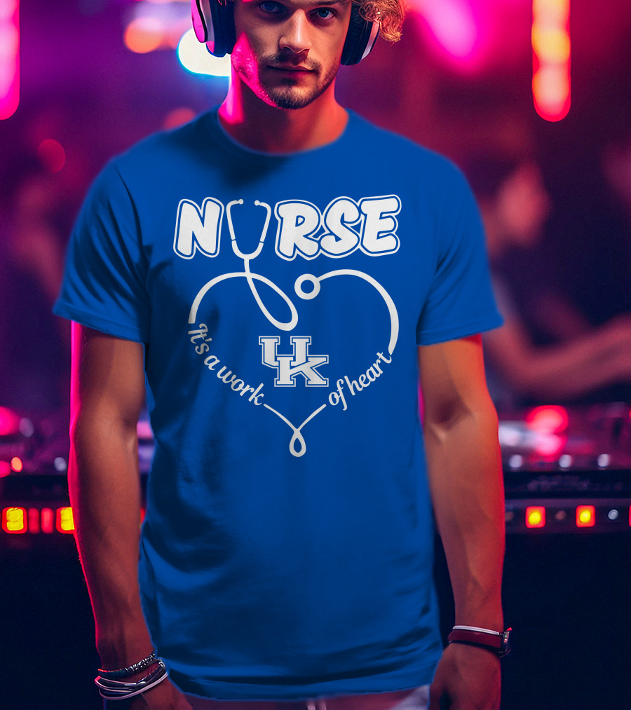 Nurse It's A Work Of Heart Uk Stethoscope T-Shirt
