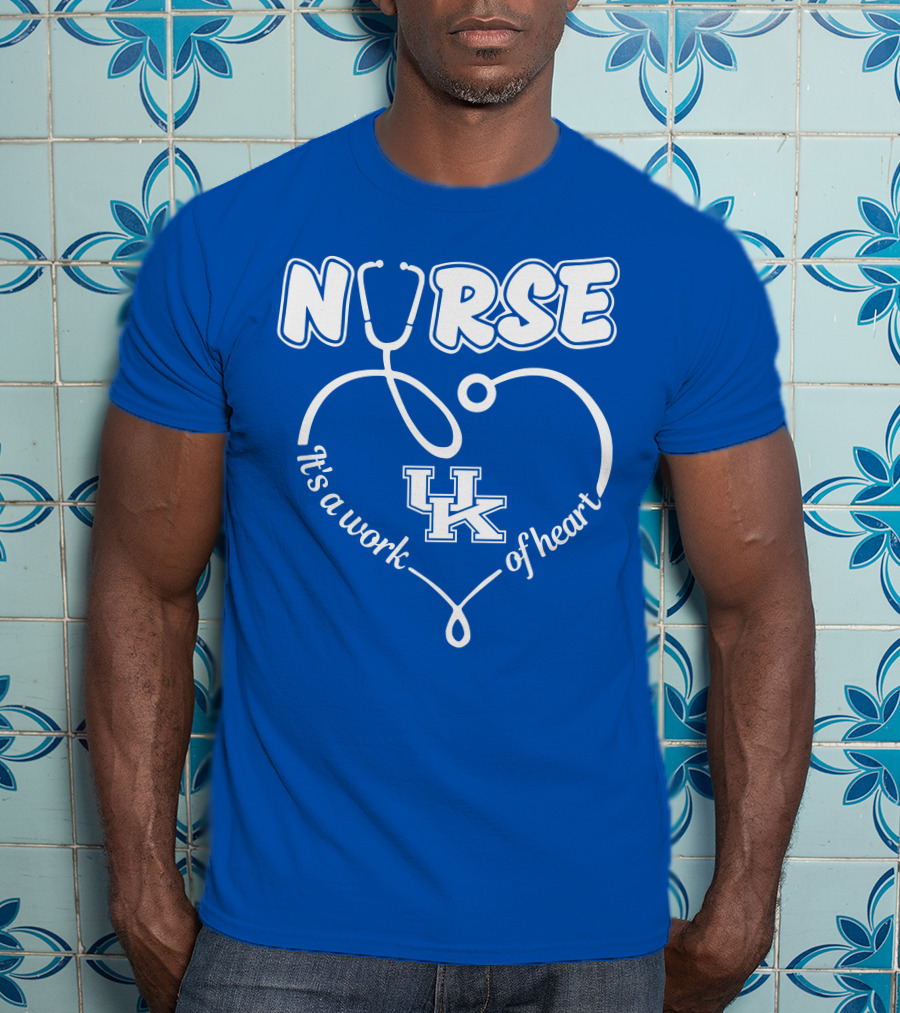 Nurse It's A Work Of Heart Uk Stethoscope T-Shirt
