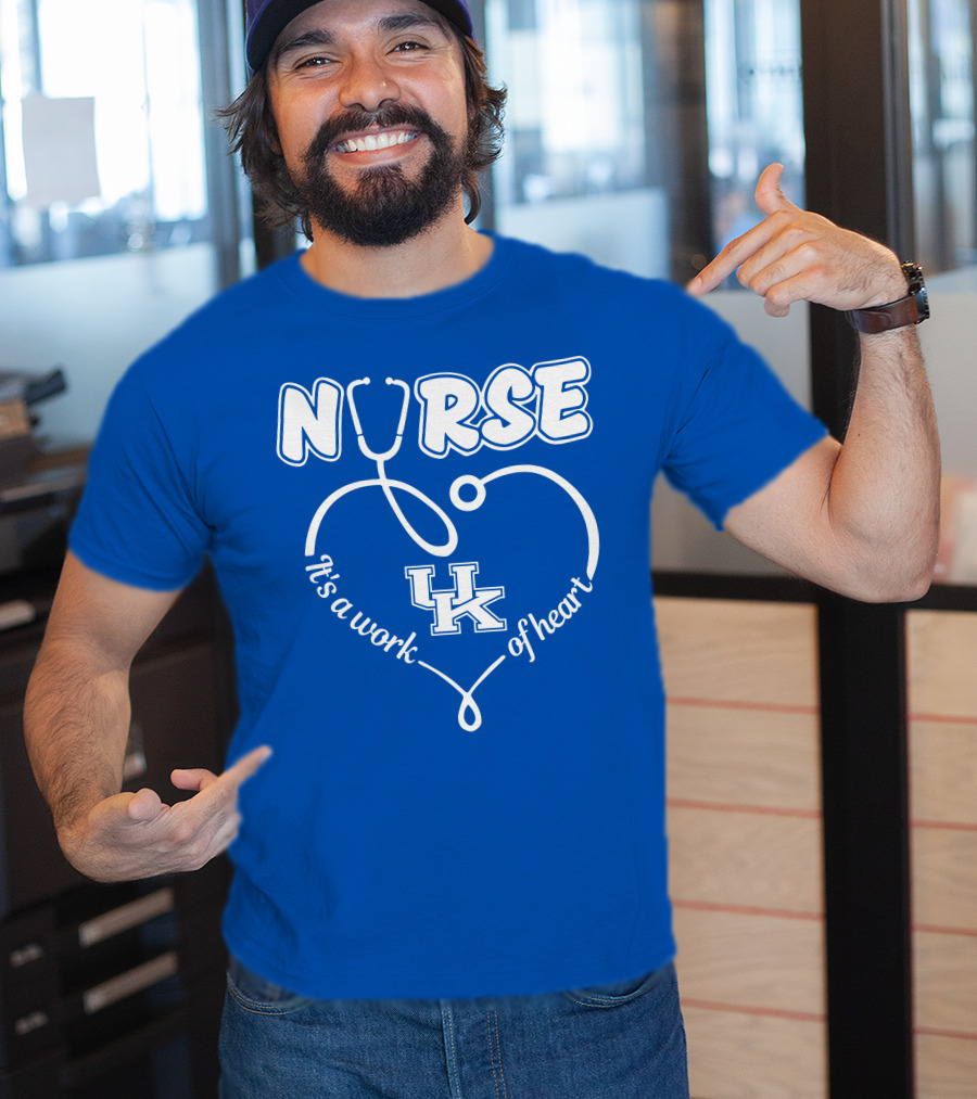 Nurse It's A Work Of Heart Uk Stethoscope T-Shirt