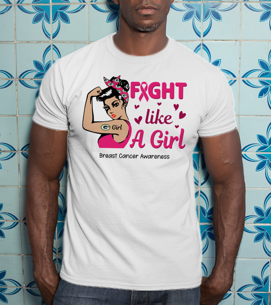 Fight Like A Girl Breast Cancer Awareness Green Bay Packers T-Shirt