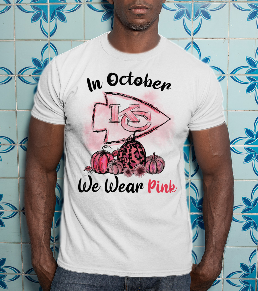 In October We Wear Pink Kc Pumpkin Edition T-Shirt