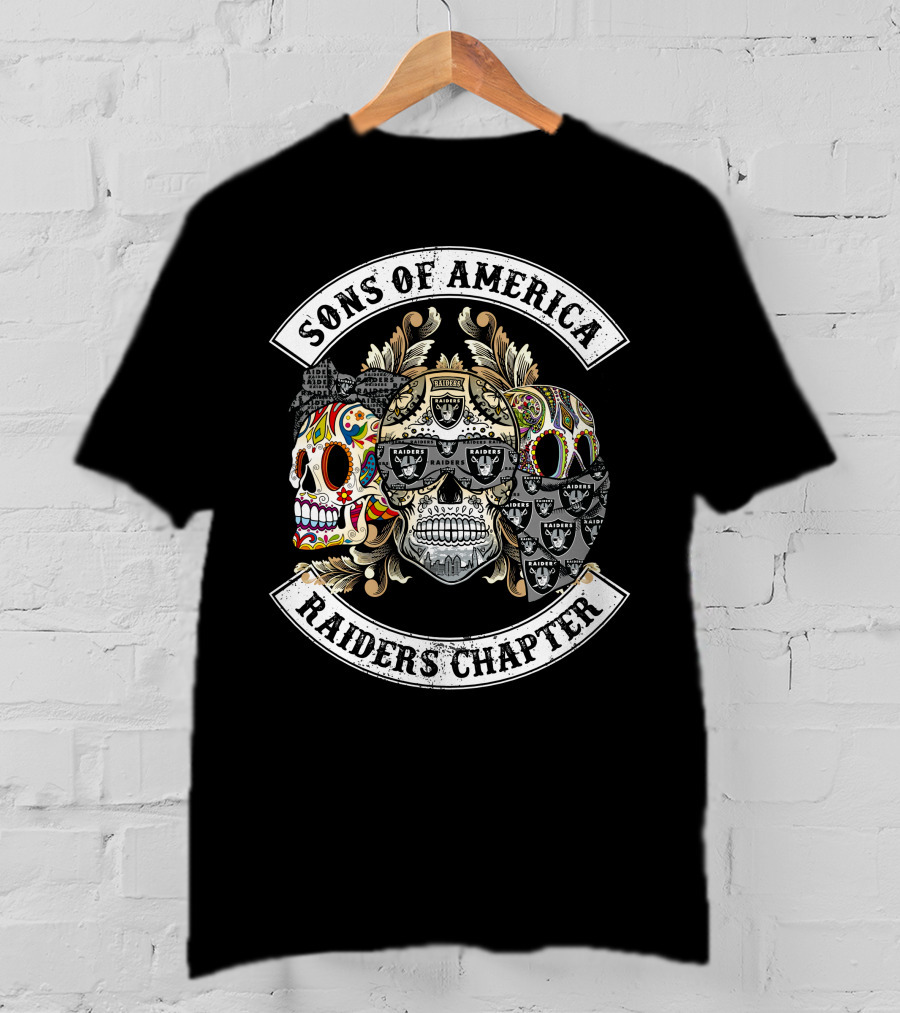 Sons Of America Raiders Chapter Skull Art T-Shirt
