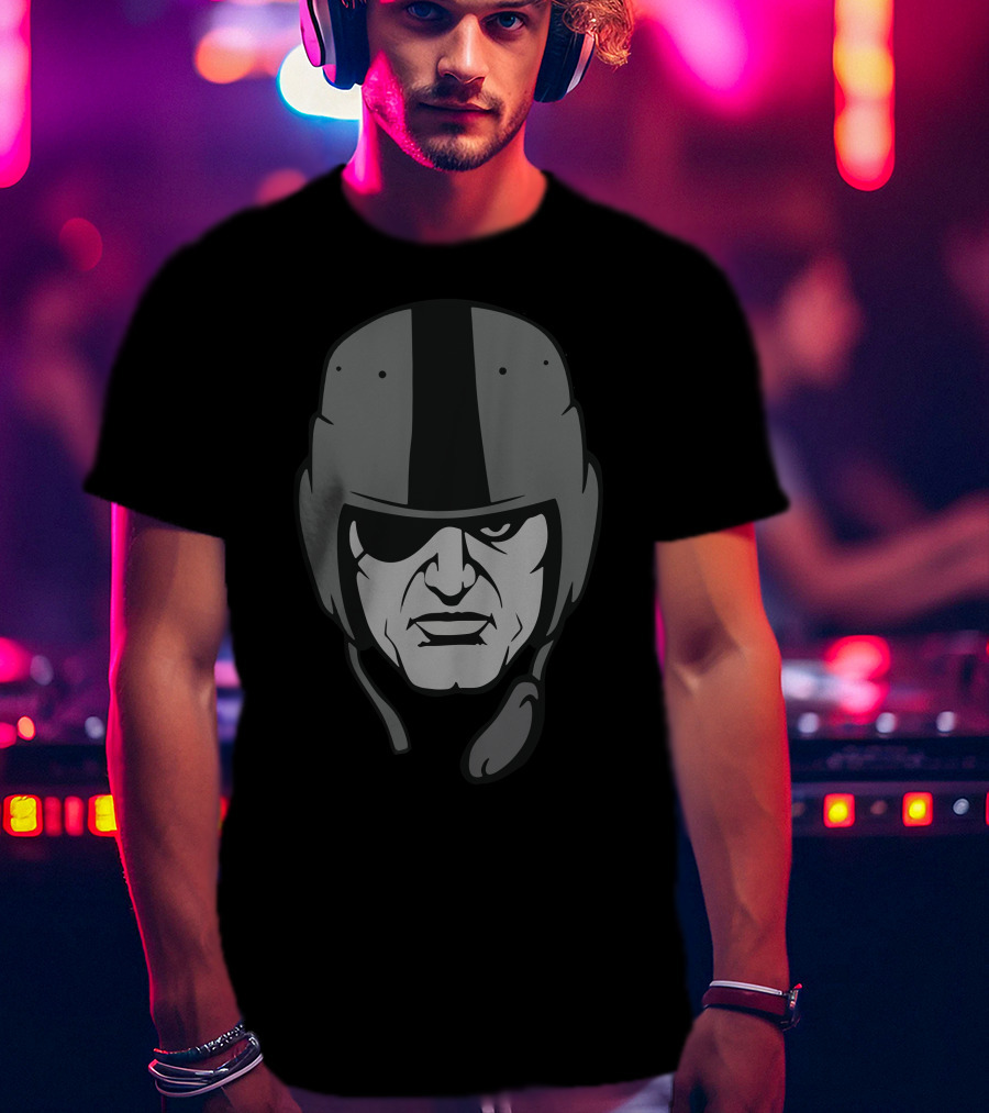 Raider Black Helmet Face T-Shirt