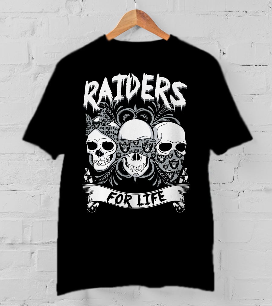 Raiders For Life Skulls T-Shirt