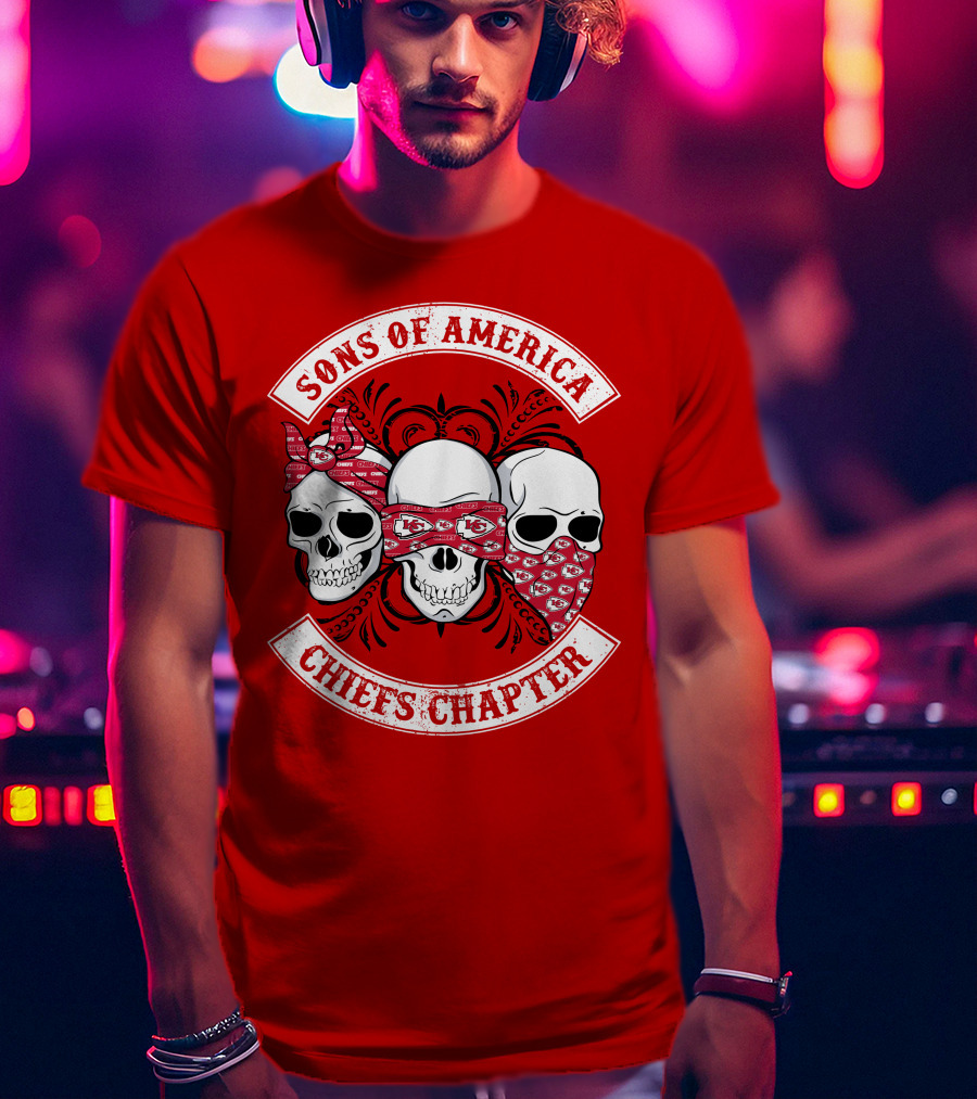 Sons Of America Chiefs Chapter Skulls T-Shirt