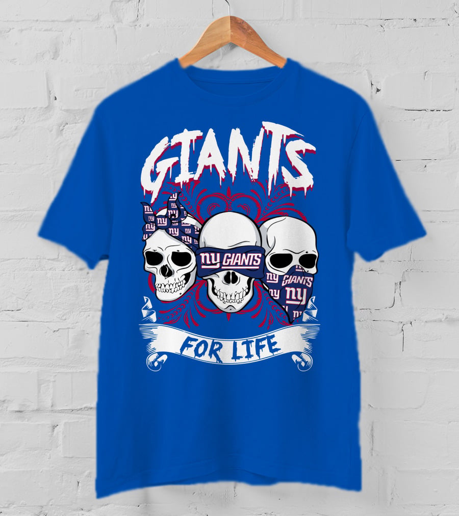 Giants Ny Giants Skulls For Life T-Shirt