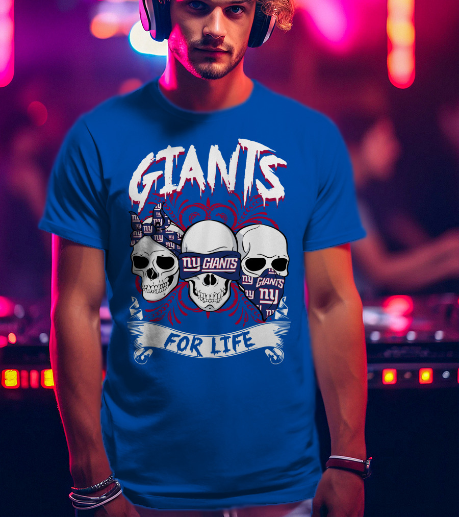 Giants Ny Giants Skulls For Life T-Shirt