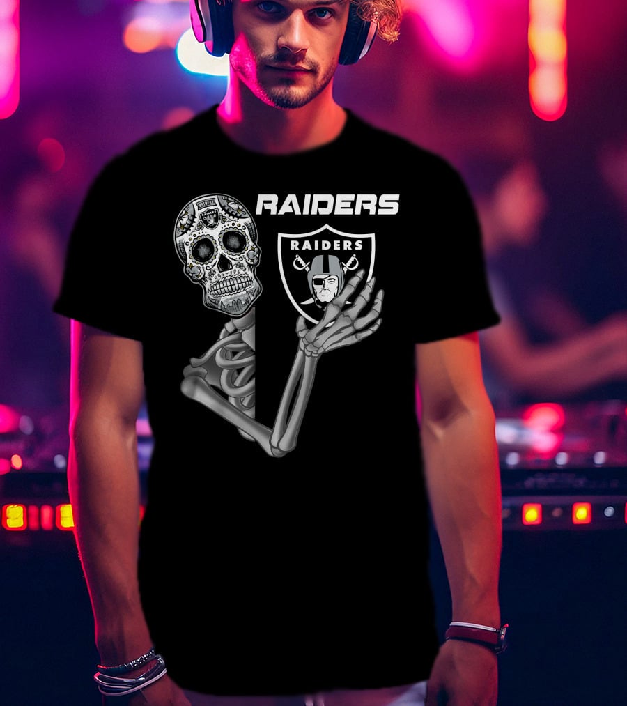 Raiders Skeleton Sugar Skull T-Shirt