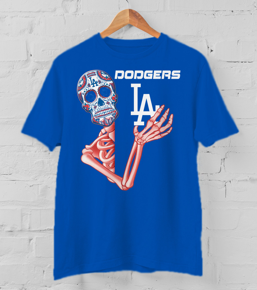 Dodgers La Sugar Skull Skeleton T-Shirt