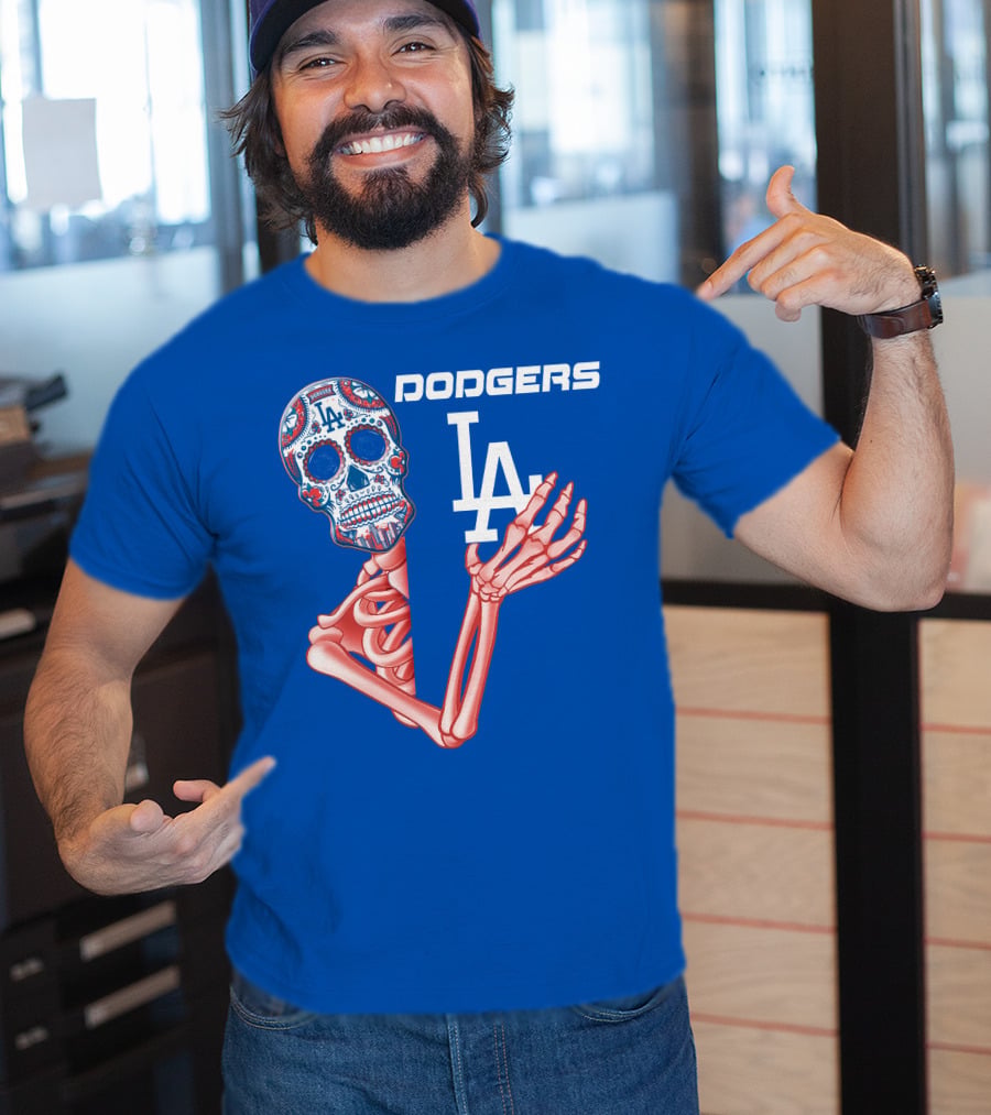 Dodgers La Sugar Skull Skeleton T-Shirt