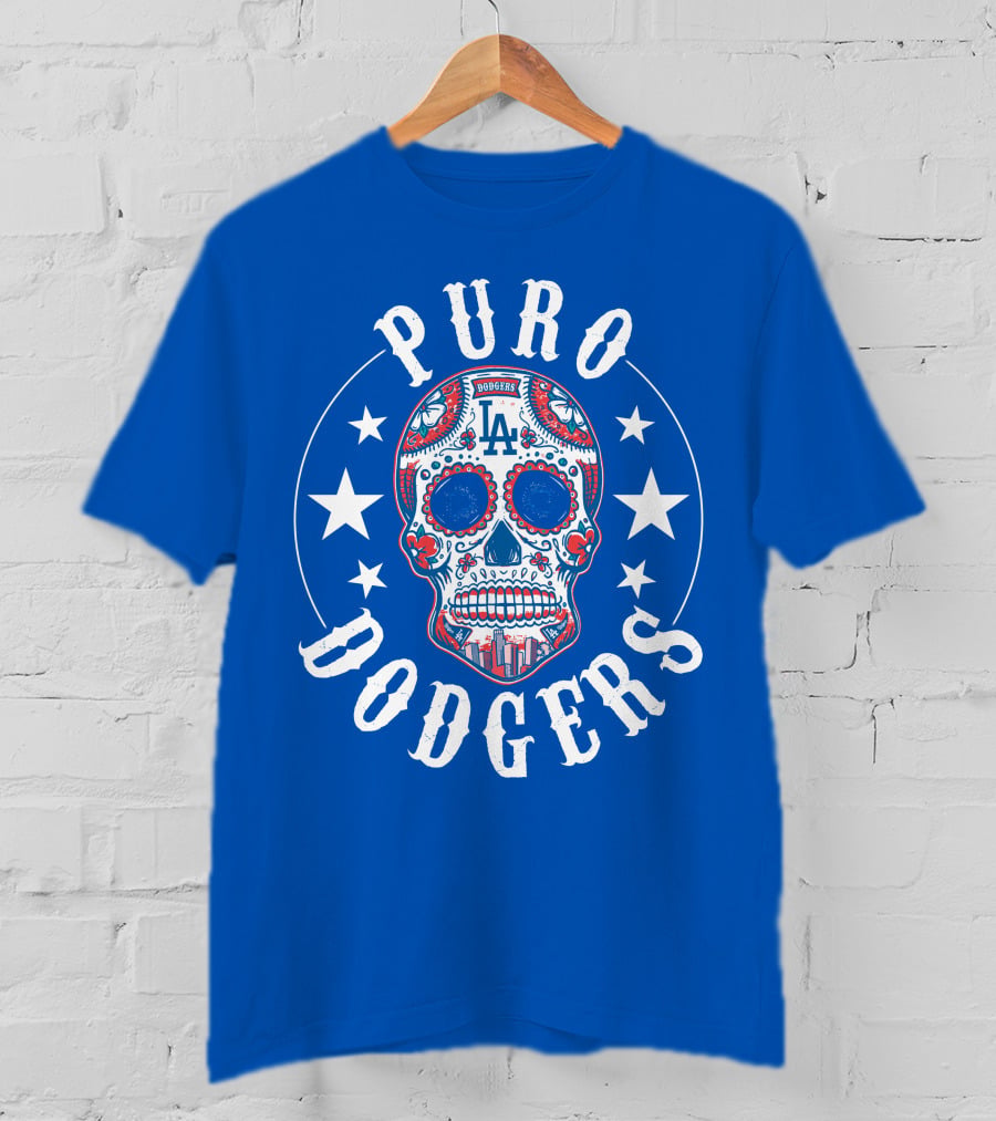 Puro Dodgers Día De Los Muertos La Logo T-Shirt