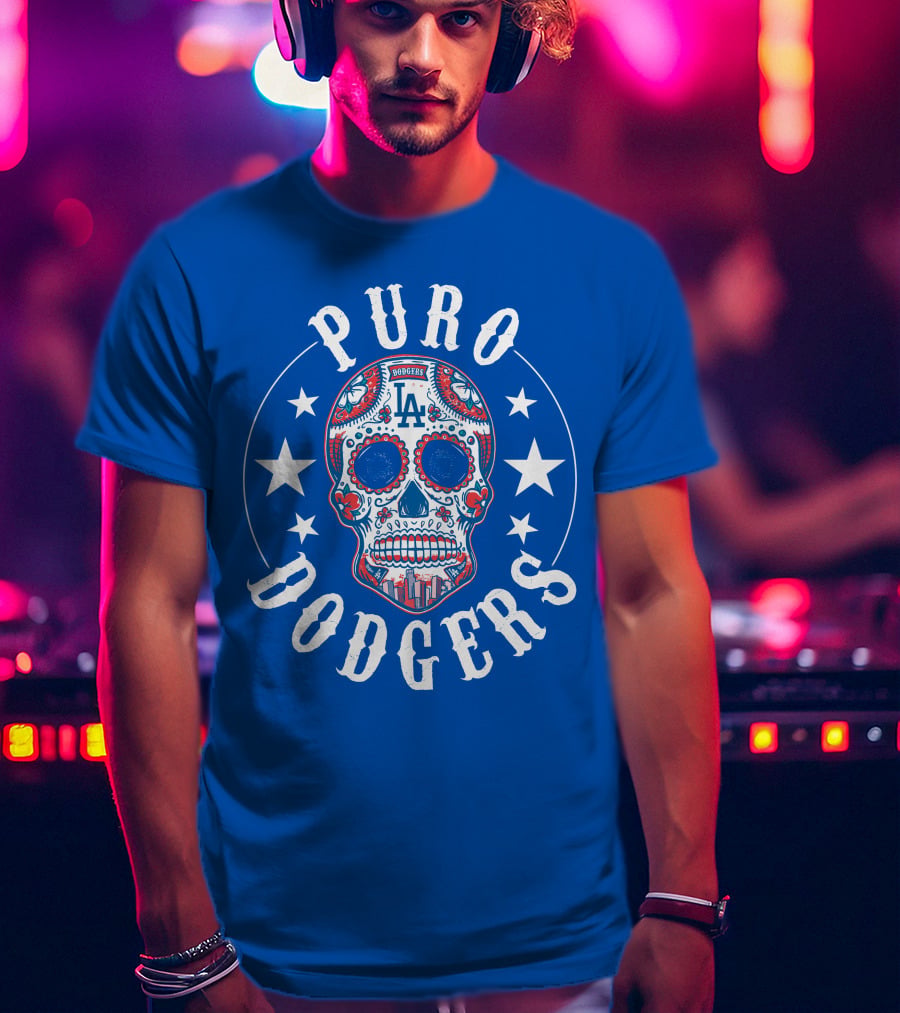 Puro Dodgers Día De Los Muertos La Logo T-Shirt