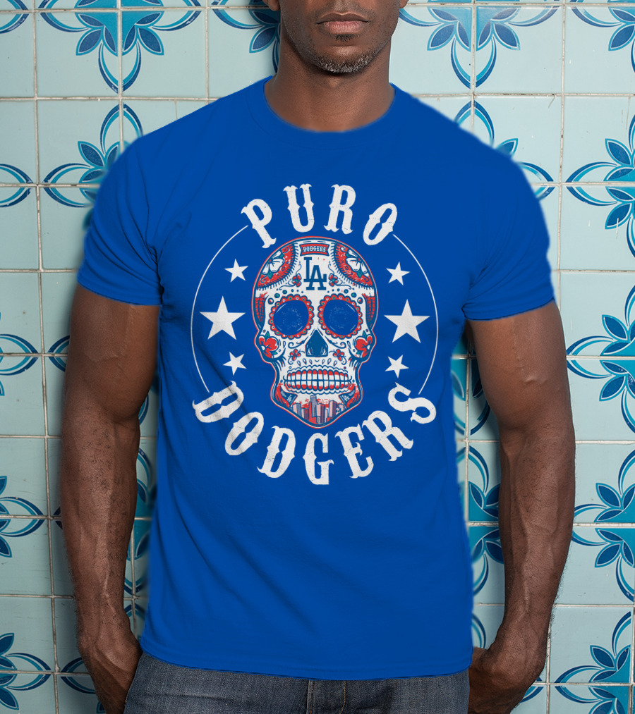 Puro Dodgers Día De Los Muertos La Logo T-Shirt