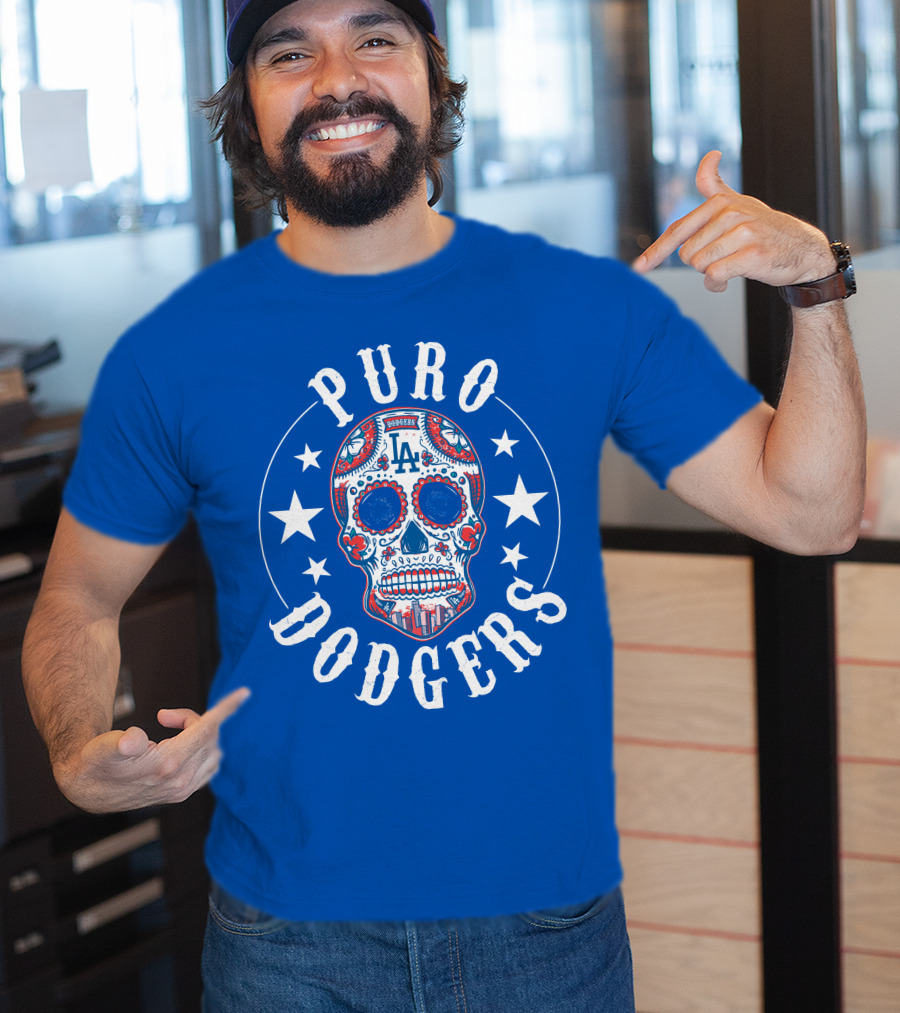 Puro Dodgers Día De Los Muertos La Logo T-Shirt