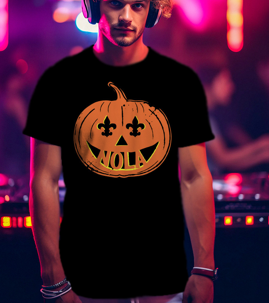 Nola Pumpkin Fleur-De-Lis Halloween T-Shirt