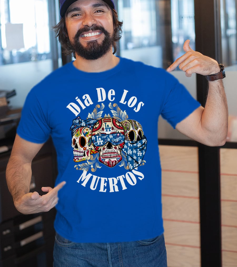 Dia De Los Muertos Dodgers La Skulls T-Shirt