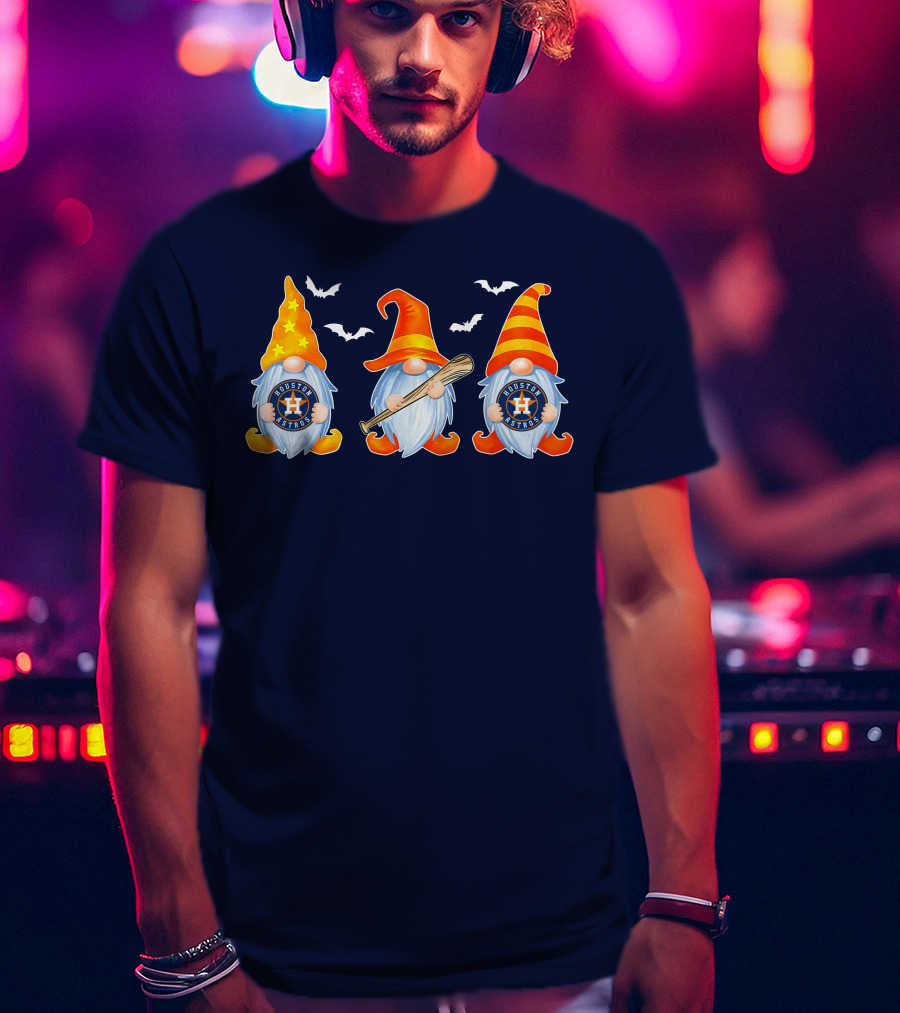 Houston Astros Halloween Gnome Trio T-Shirt