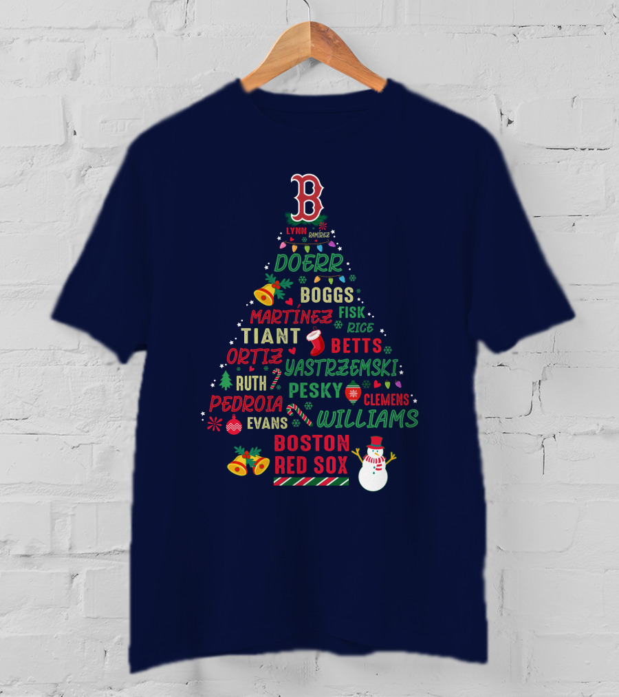 Boston Red Sox Christmas Tree T-Shirt