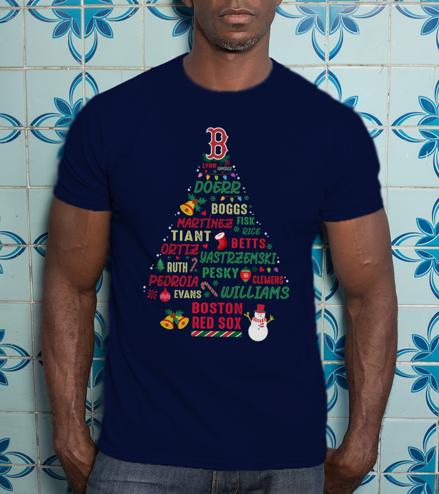 Boston Red Sox Christmas Tree T-Shirt