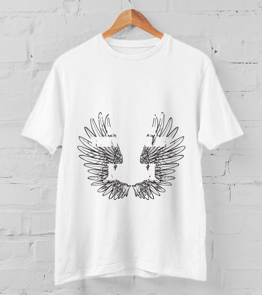Heaven Is A Beautiful Place Angel Wing Outline T-Shirt