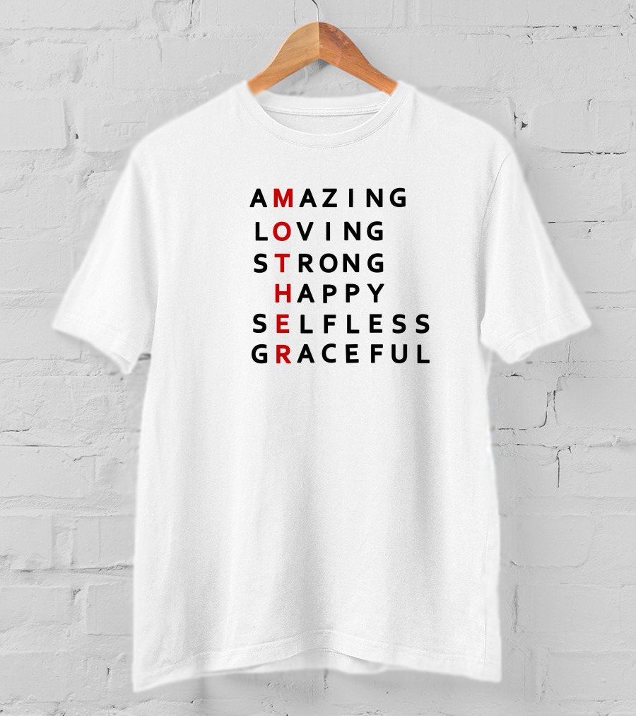 Amazing Loving Strong Happy Selfless Graceful Mother Crossword T-Shirt