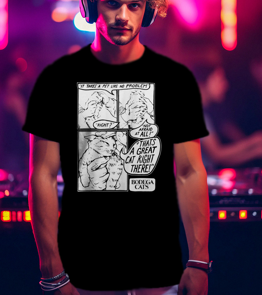 Bodega Cats That's A Great Cat Right There Comic Strip T-Shirt