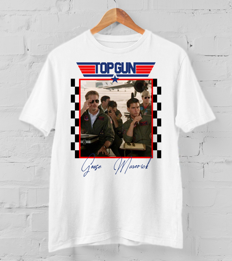 Top Gun Goose Maverick Classic Aviation Icons In Signature Flight Gear T-Shirt