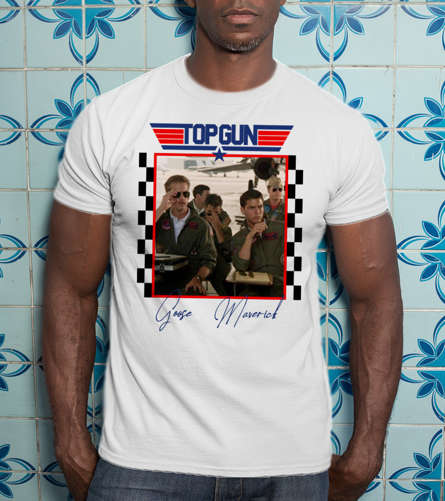 Top Gun Goose Maverick Classic Aviation Icons In Signature Flight Gear T-Shirt
