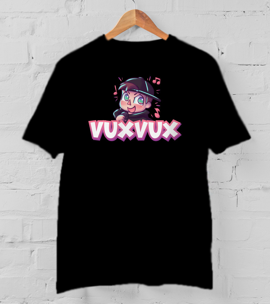 Vuxvux Character Cartoon With Music Notes T-Shirt