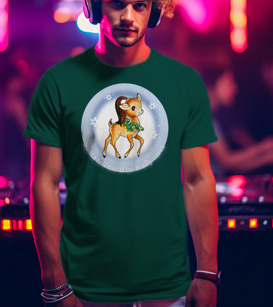 Santa Tell Me If He Really Cares Ariana Grande Merch T-Shirt