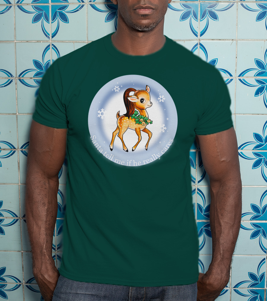 Santa Tell Me If He Really Cares Ariana Grande Merch T-Shirt