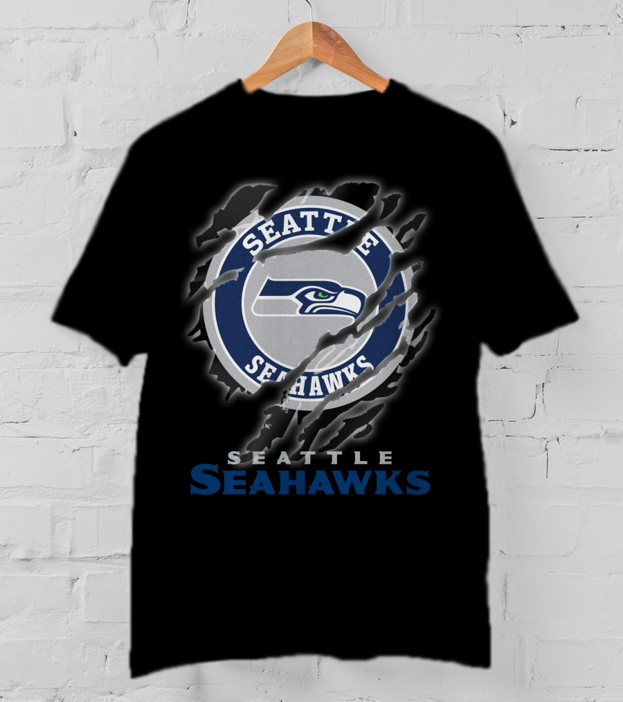 Seattle Seahawks Logo Claw Marks T-Shirt