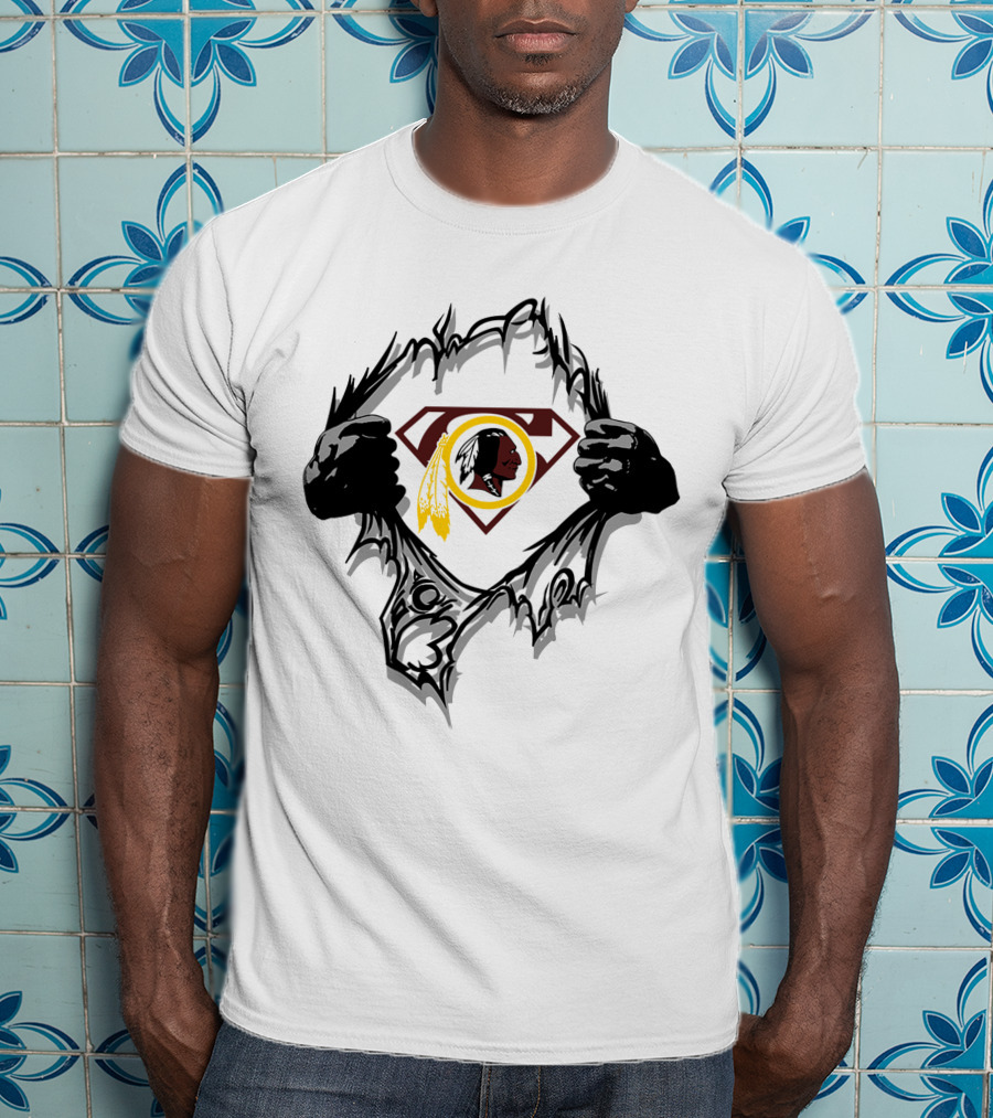 Redskins 01 Superman Logo Fan Crossover T-Shirt