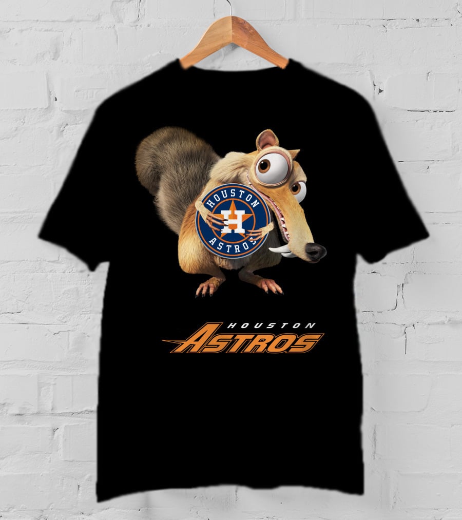Houston Astros Ice Age Crossover With Scrat Holding T-Shirt