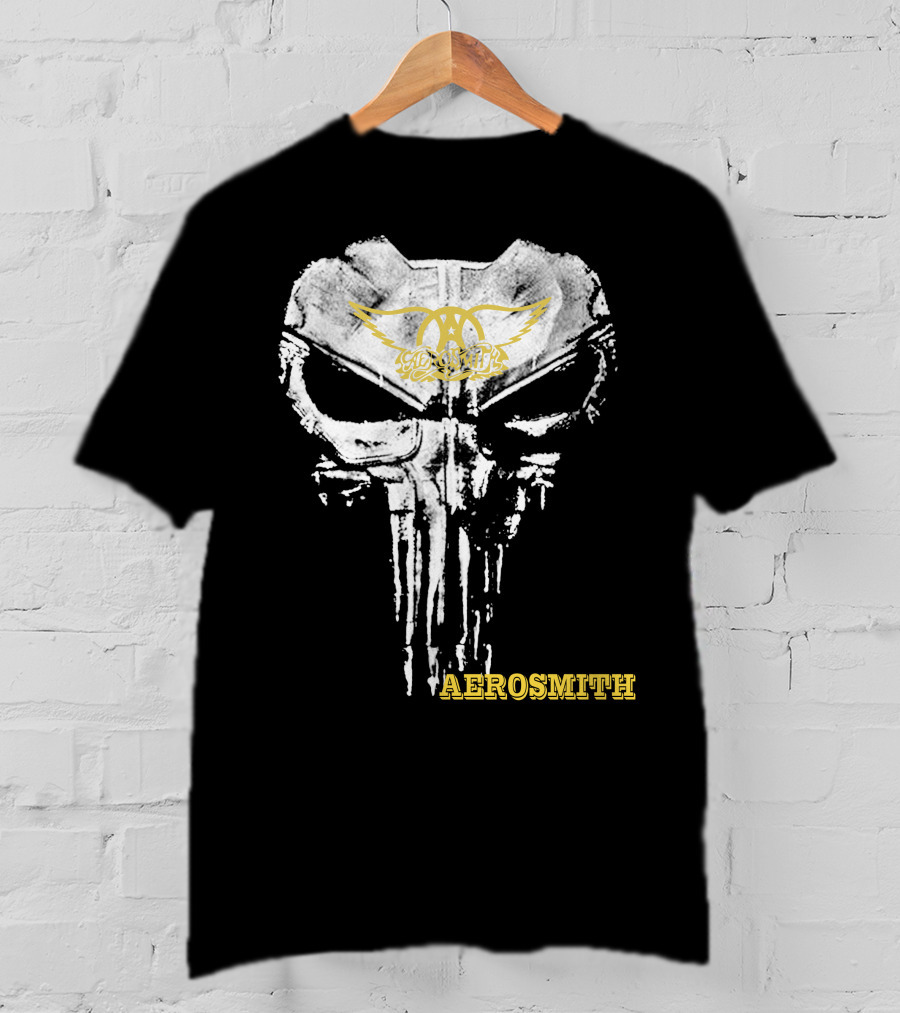 Aerosmith Skull Logo With Wings And Yellow T-Shirt