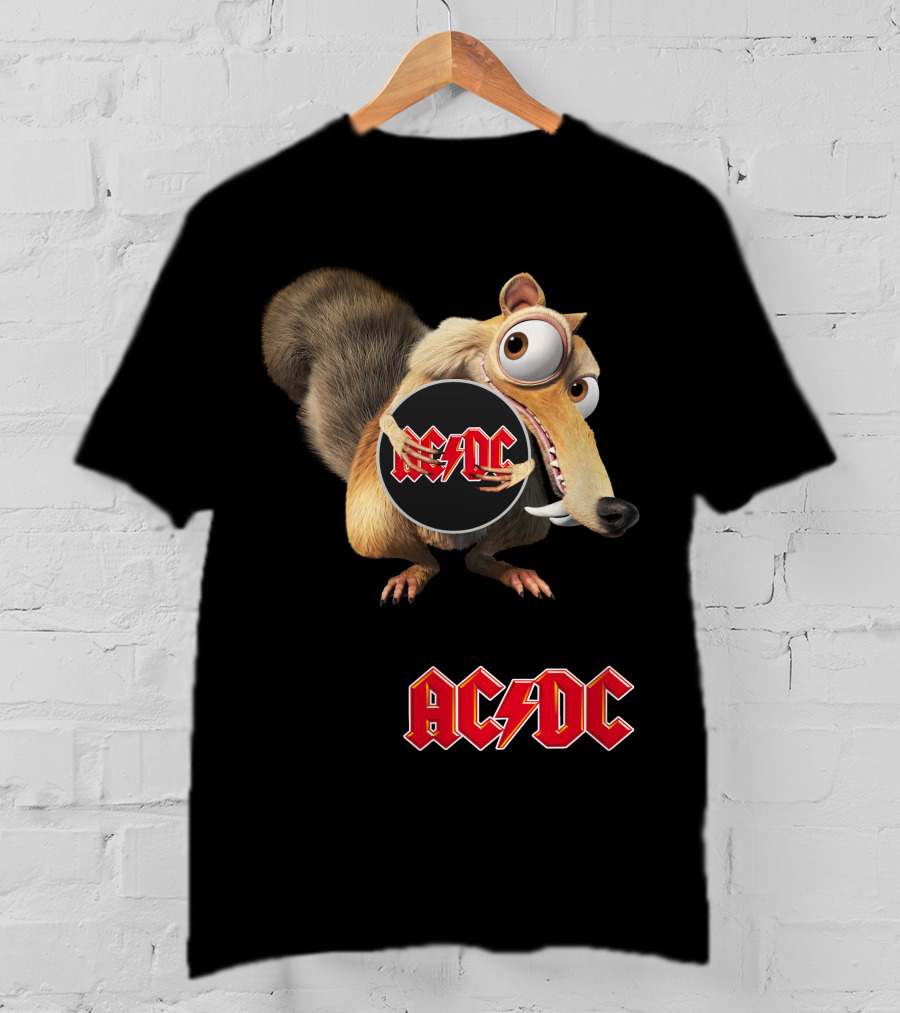 Ac/Dc 04 Ice Age Squirrel Holding T-Shirt