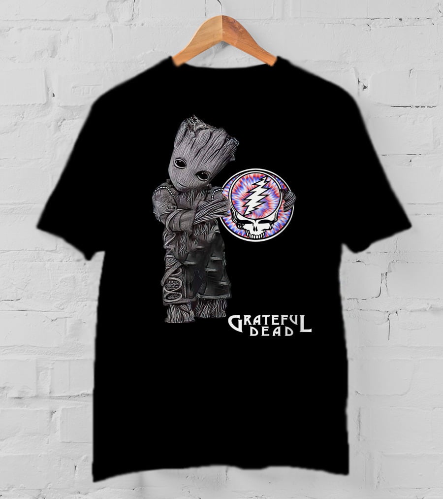 Grateful Dead Groot Holding Steal Your Face Skull T-Shirt