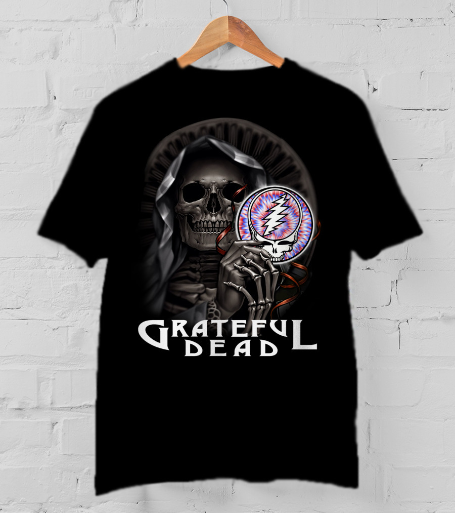 Grateful Dead Skeleton With Steal Your Face Symbol T-Shirt