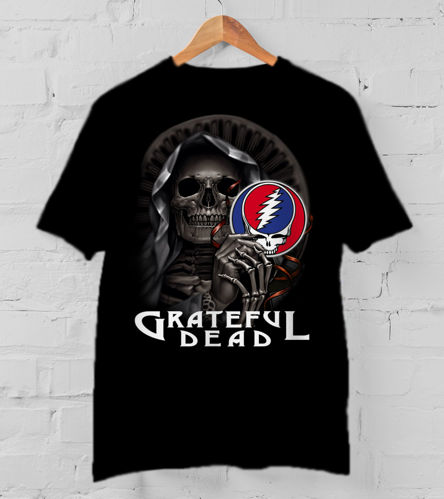 Grateful Dead Skeleton Holding Steal Your Face T-Shirt