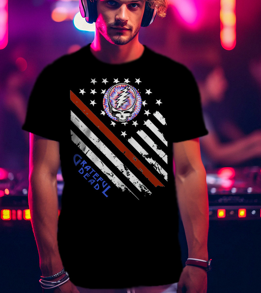 Grateful Dead Steal Your Face Stars And Stripes American Flag T-Shirt